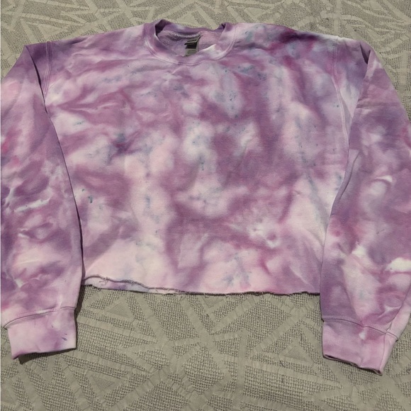 Tie Dye Adult Medium Cropped Crewneck Sweatshirt - Picture 1 of 4